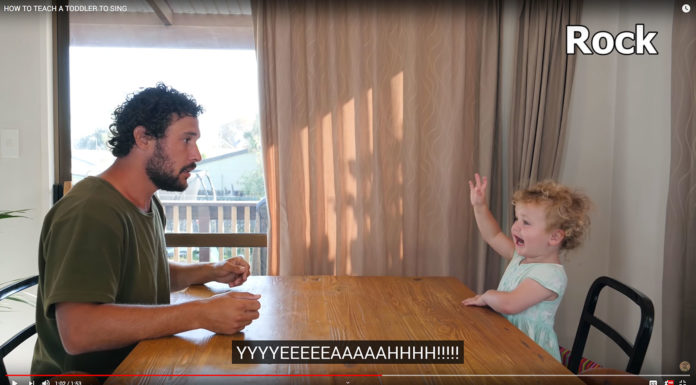 Teach a 2-year old to sing (kind of)